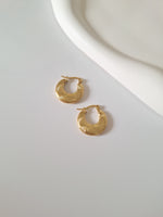 Load image into Gallery viewer, Golden Ripple Hoops