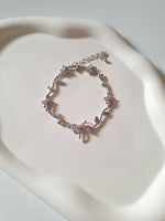 Load image into Gallery viewer, Blush Bow Bracelet (Silver)