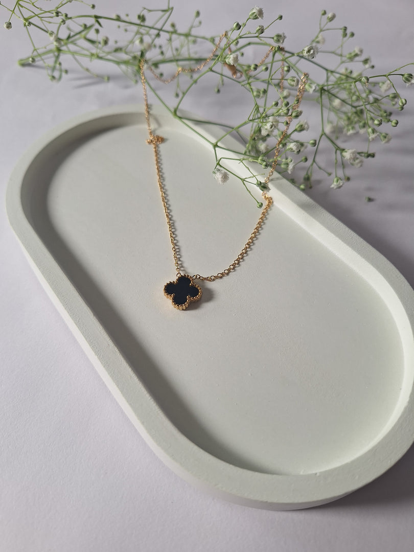 Midnight Clover Necklace