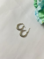 Load image into Gallery viewer, Silver Swirl Hoops
