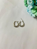 Load image into Gallery viewer, Silver Swirl Hoops
