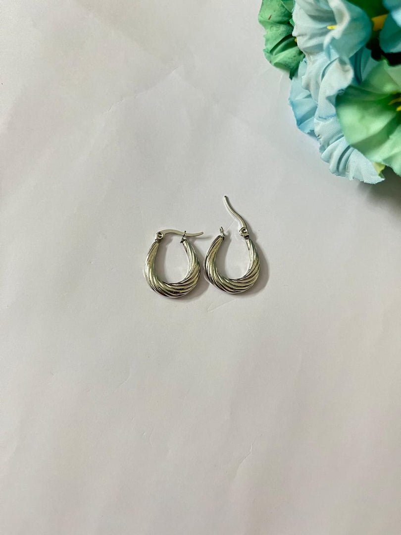 Silver Swirl Hoops