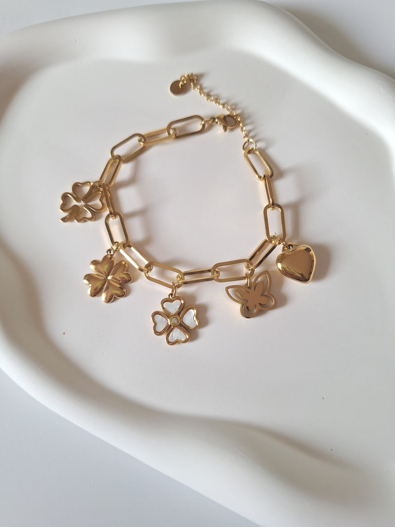 Clover and Heart Bracelet