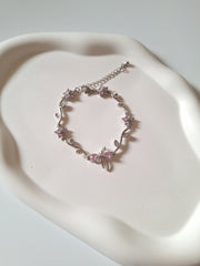 Blush Bow Bracelet (Silver)