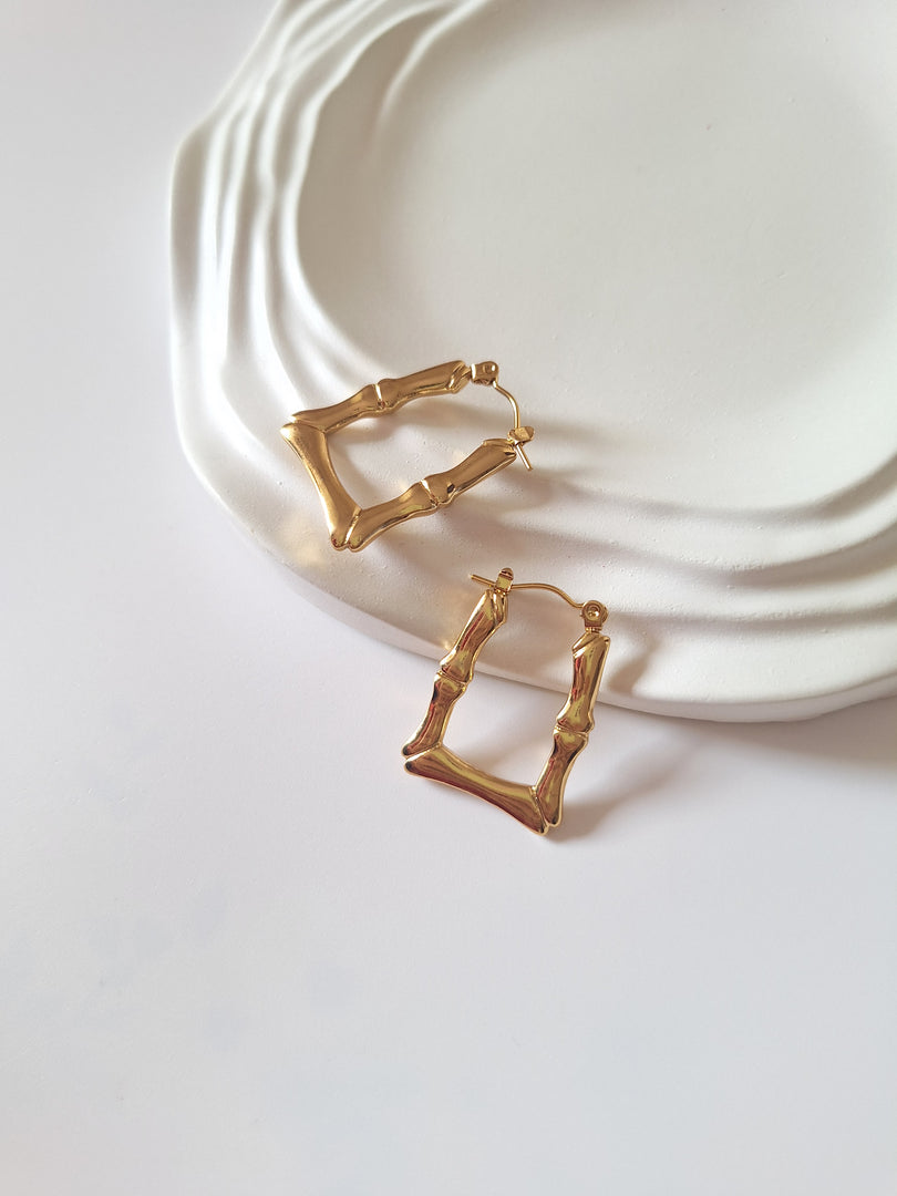 Golden Stalk Hoops