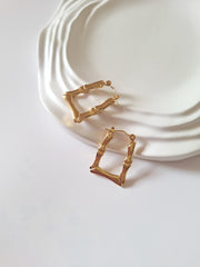 Golden Stalk Hoops