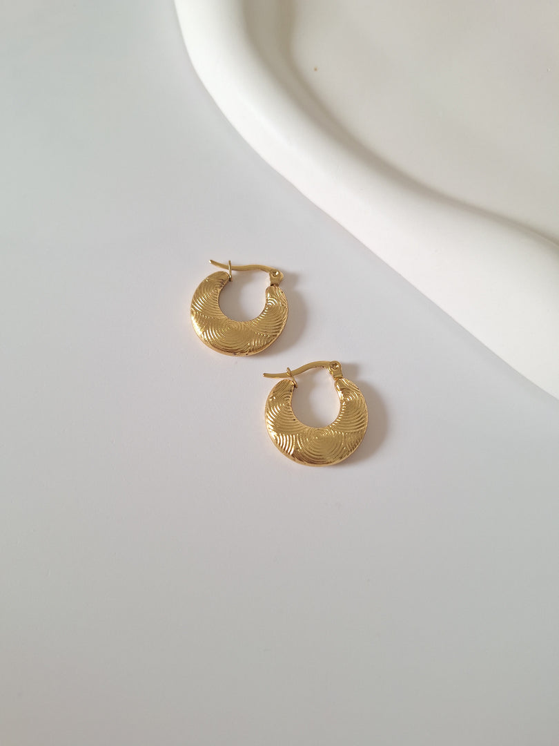 Golden Ripple Hoops