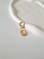Load image into Gallery viewer, Golden Ripple Hoops