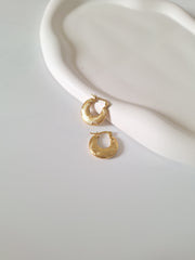 Golden Ripple Hoops