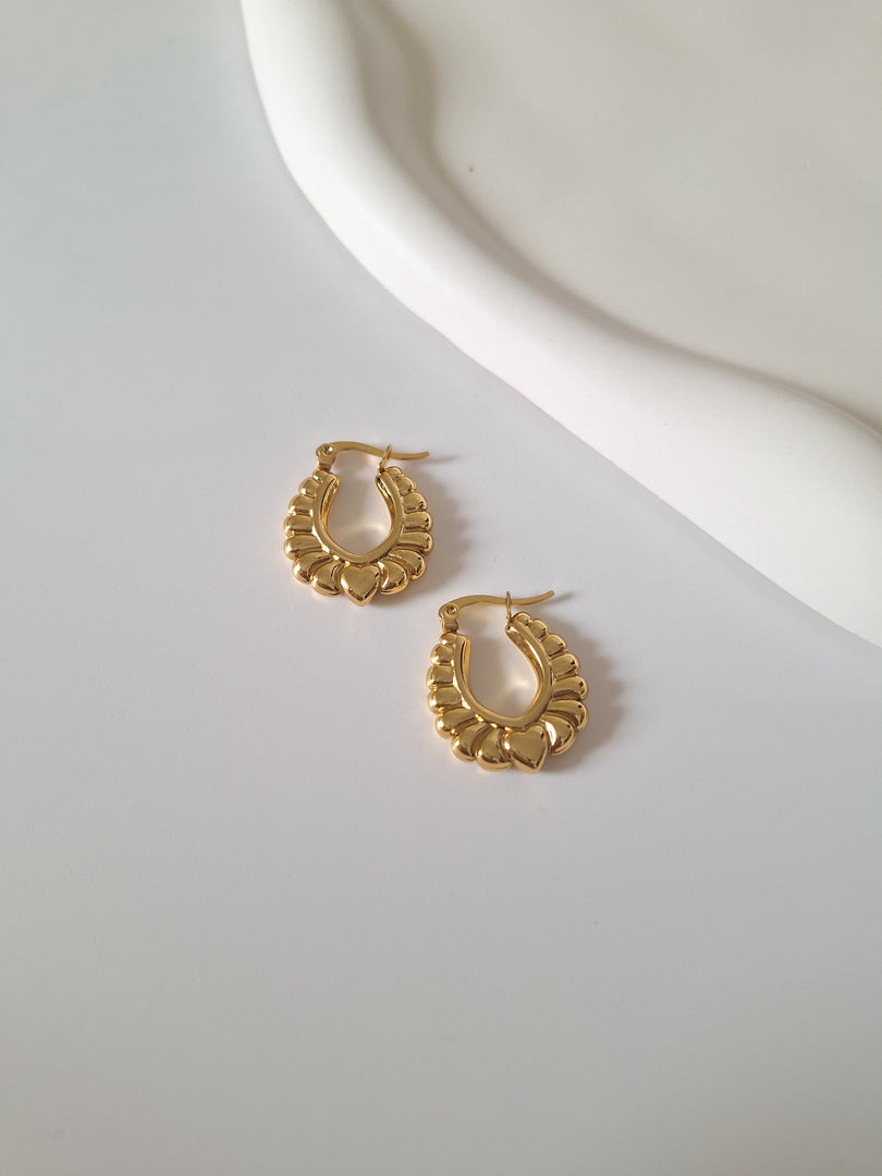 Gold Petal Hoops