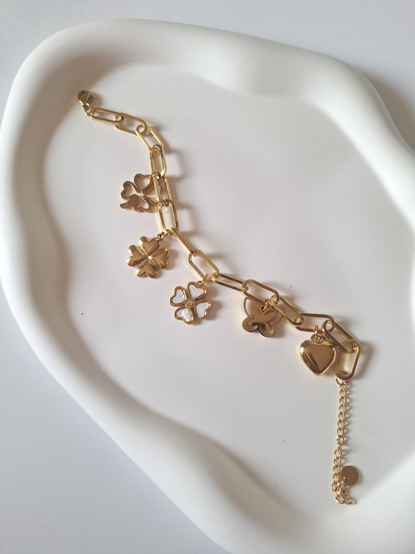Clover and Heart Bracelet