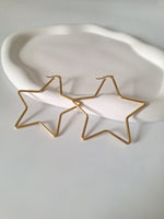 Load image into Gallery viewer, Golden Star Hoops