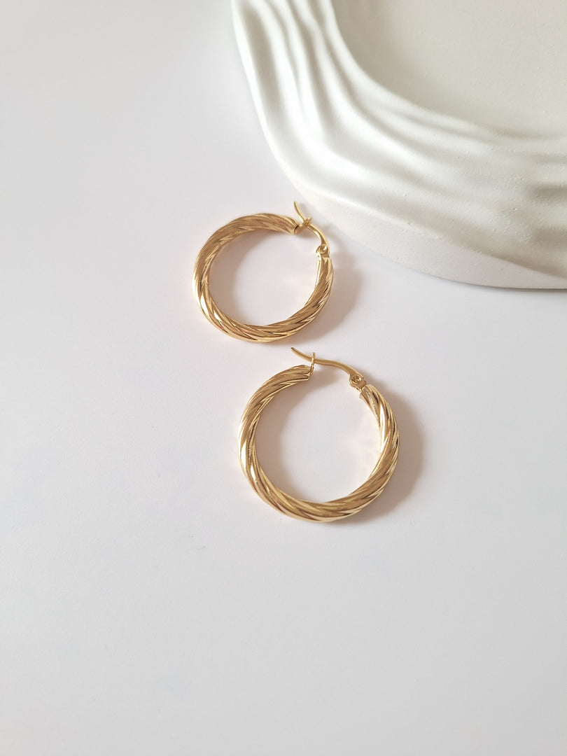 Golden Swirl Hoops