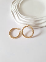Load image into Gallery viewer, Golden Swirl Hoops
