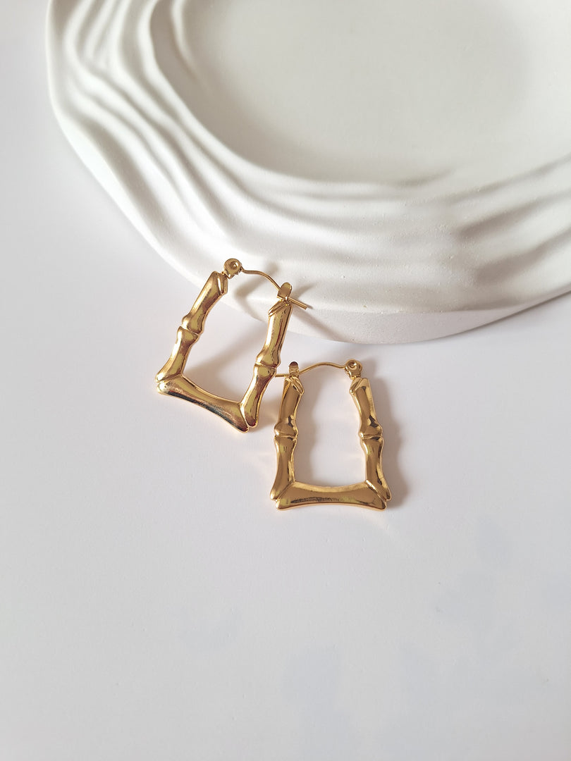 Golden Stalk Hoops