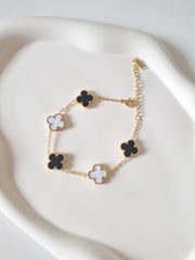 Black & White Clover Bracelet